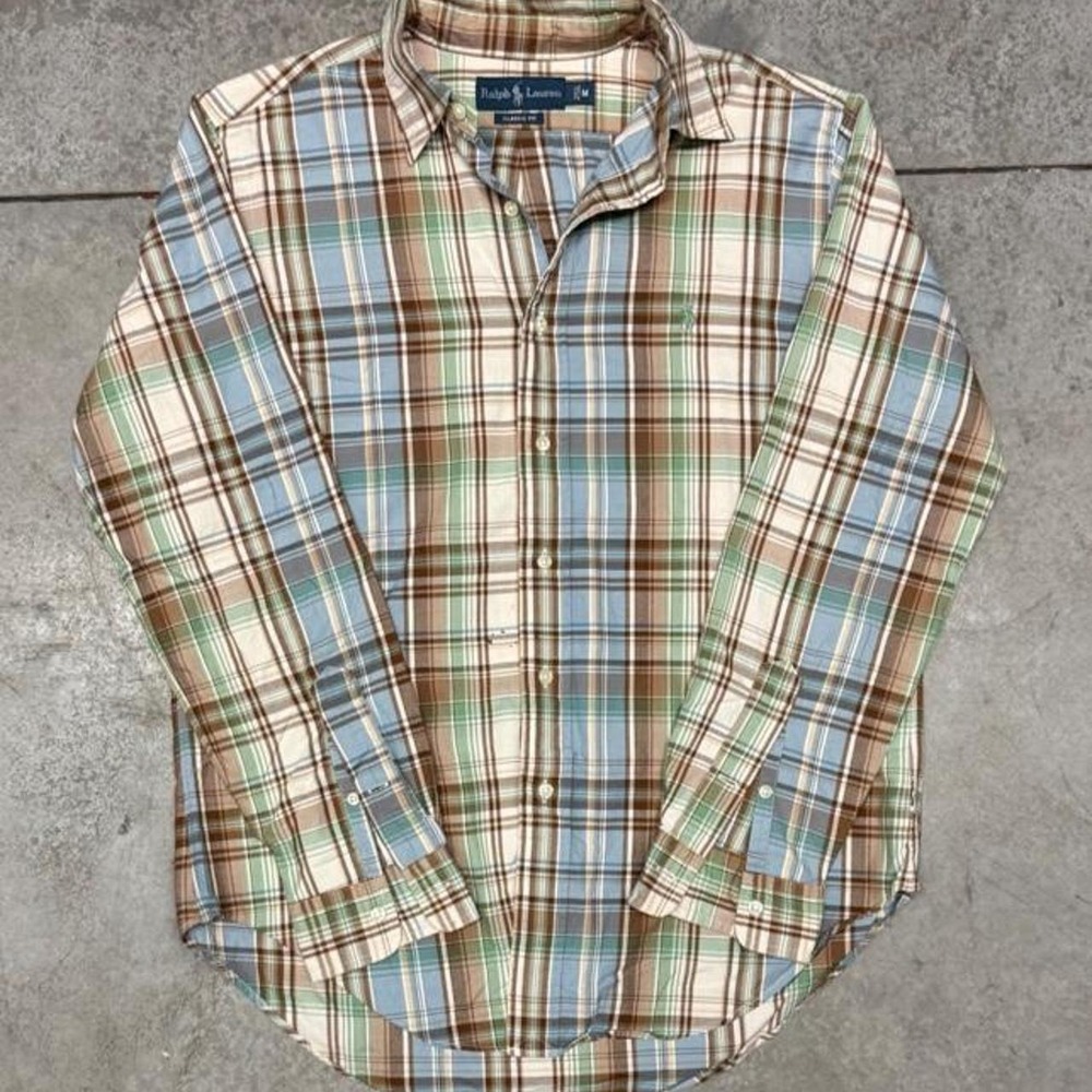 Polo Ralph Lauren Vintage 90s Flannel Button Up Shirt  Sz Medium